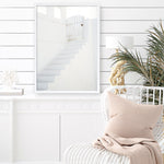 Shop Oia White Steps I Photo Art Print a photography wall art print from The Print Emporium wall artwork collection - Buy Australian made fine art poster and framed prints for the home and your interior decor room, TPE-1334-AP