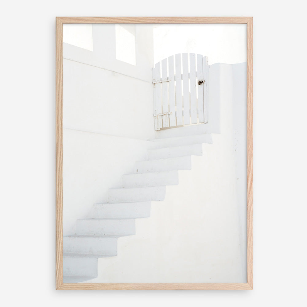 Shop Oia White Steps I Photo Art Print a photography wall art print from The Print Emporium wall artwork collection - Buy Australian made fine art poster and framed prints for the home and your interior decor room, TPE-1334-AP