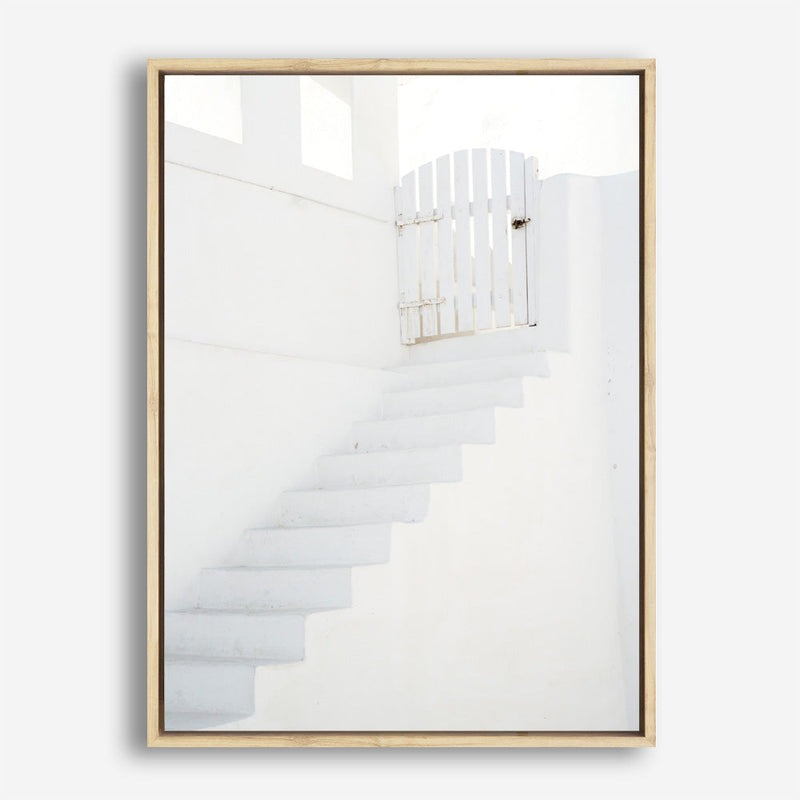 Shop Oia White Steps I Photo Canvas Print a photography framed stretched canvas print from The Print Emporium wall artwork collection - Buy Australian made prints for the home and your interior decor space, TPE-1334-CA-35X46-NF
