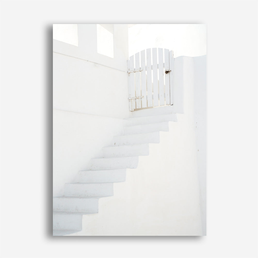 Shop Oia White Steps I Photo Canvas Print a photography framed stretched canvas print from The Print Emporium wall artwork collection - Buy Australian made prints for the home and your interior decor space, TPE-1334-CA-35X46-NF