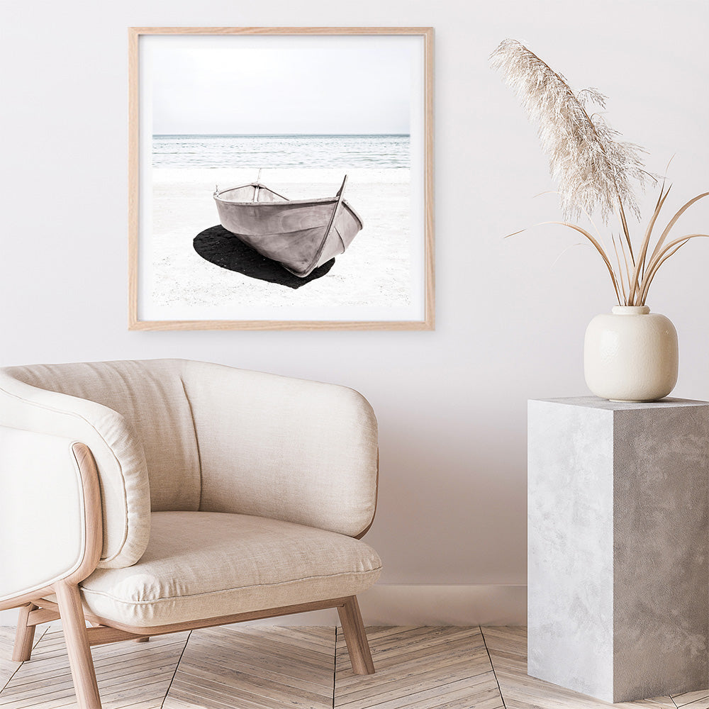 Shop Old Boat (Square) Photo Art Print a coastal themed photography wall art print from The Print Emporium wall artwork collection - Buy Australian made fine art poster and framed prints for the home and your interior decor, TPE-789-AP