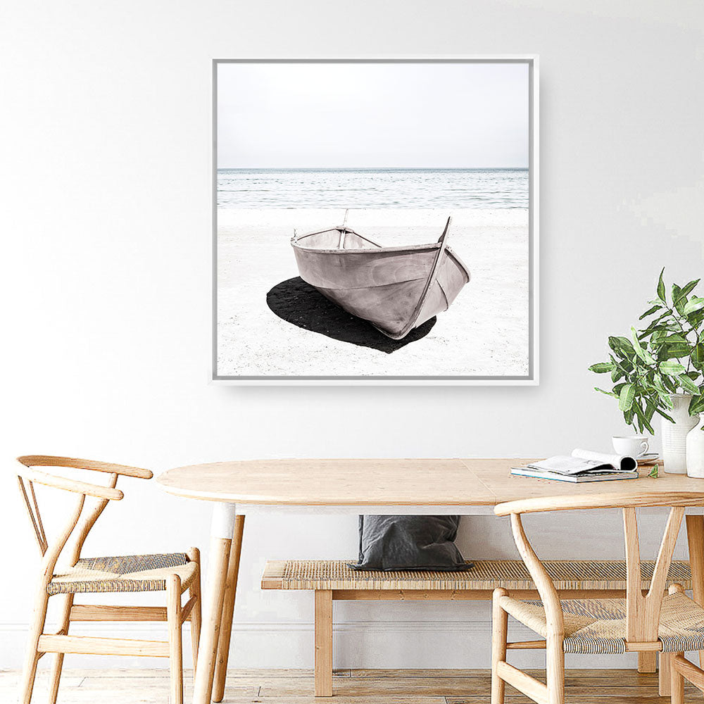 Shop Old Boat (Square) Photo Canvas a coastal themed photography framed stretched canvas print from The Print Emporium wall artwork collection - Buy Australian made prints for the home and your interior decor space, TPE-789-CA-40X40-NF