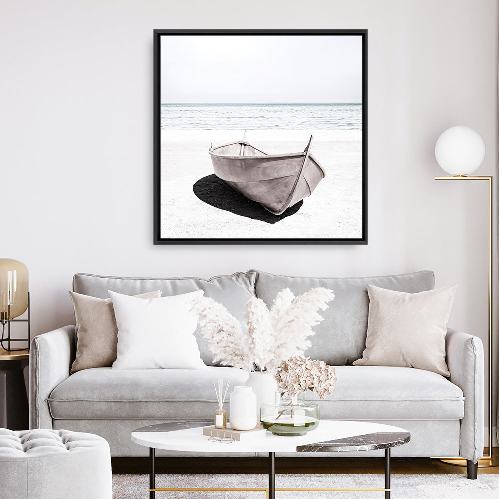 Shop Old Boat (Square) Photo Canvas a coastal themed photography framed stretched canvas print from The Print Emporium wall artwork collection - Buy Australian made prints for the home and your interior decor space, TPE-789-CA-40X40-NF
