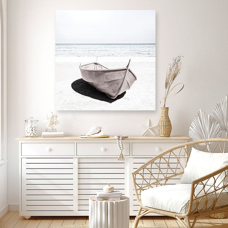 Shop Old Boat (Square) Photo Canvas a coastal themed photography framed stretched canvas print from The Print Emporium wall artwork collection - Buy Australian made prints for the home and your interior decor space, TPE-789-CA-40X40-NF