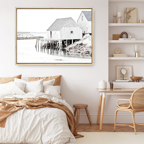 Shop Old Fishing Shack Photo Canvas Print a coastal themed photography framed stretched canvas print from The Print Emporium wall artwork collection - Buy Australian made prints for the home and your interior decor space, TPE-813-CA-35X46-NF