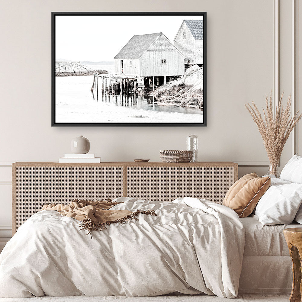 Shop Old Fishing Shack Photo Canvas Print a coastal themed photography framed stretched canvas print from The Print Emporium wall artwork collection - Buy Australian made prints for the home and your interior decor space, TPE-813-CA-35X46-NF