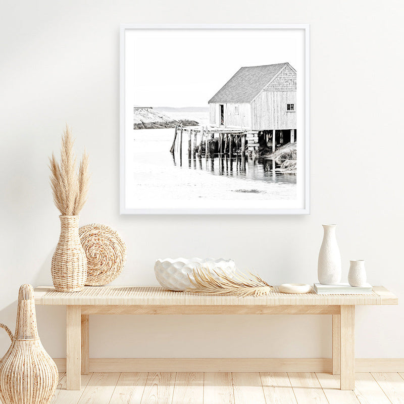 Shop Old Fishing Shack (Square) Photo Art Print a coastal themed photography wall art print from The Print Emporium wall artwork collection - Buy Australian made fine art poster and framed prints for the home and your interior decor, TPE-814-AP