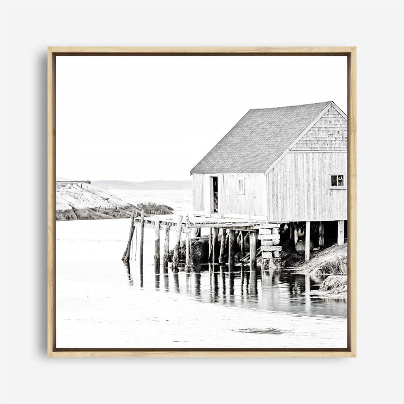 Shop Old Fishing Shack (Square) Photo Canvas a coastal themed photography framed stretched canvas print from The Print Emporium wall artwork collection - Buy Australian made prints for the home and your interior decor space, TPE-814-CA-40X40-NF