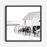 Shop Old Fishing Shack (Square) Photo Canvas a coastal themed photography framed stretched canvas print from The Print Emporium wall artwork collection - Buy Australian made prints for the home and your interior decor space, TPE-814-CA-40X40-NF