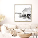 Shop Old Fishing Shack (Square) Photo Canvas a coastal themed photography framed stretched canvas print from The Print Emporium wall artwork collection - Buy Australian made prints for the home and your interior decor space, TPE-814-CA-40X40-NF