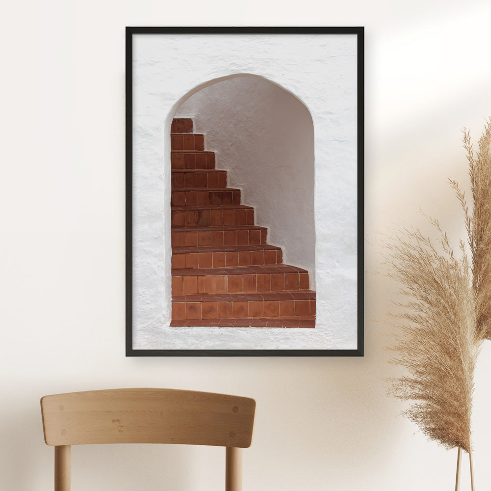Shop Old Stairway Photo Art Print a Moroccan desert boho themed photography wall art print from The Print Emporium wall artwork collection - Buy Australian made fine art poster and framed prints for the home and your interior decor room, TPE-815-AP