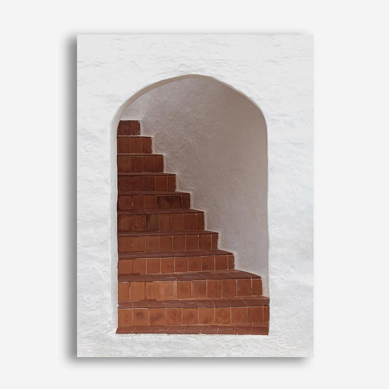 Shop Old Stairway Photo Canvas Print a Moroccan desert boho themed photography framed stretched canvas print from The Print Emporium wall artwork collection - Buy Australian made prints for the home and your interior decor space, TPE-815-CA-35X46-NF