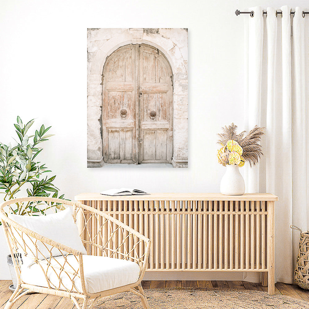 Shop Old Wooden Doorway Photo Canvas Print a Moroccan desert boho themed photography framed stretched canvas print from The Print Emporium wall artwork collection - Buy Australian made prints for the home and your interior decor space, TPE-1308-CA-35X46-NF