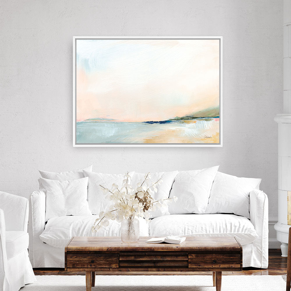 Shop Open Sky Over Water Canvas Print a painted abstract themed framed canvas wall art print from The Print Emporium artwork collection - Buy Australian made fine art painting style stretched canvas prints for the home and your interior decor space, TPE-WA-71610-CA-35X46-NF