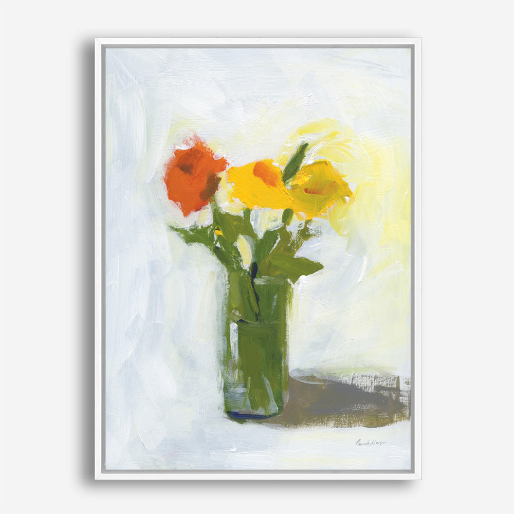 Shop Orange And Yellow Floral Canvas Print a floral themed painted framed canvas wall art print from The Print Emporium artwork collection - Buy Australian made fine art painting style stretched canvas prints for the home and your interior decor space, TPE-WA-77774-CA-35X46-NF