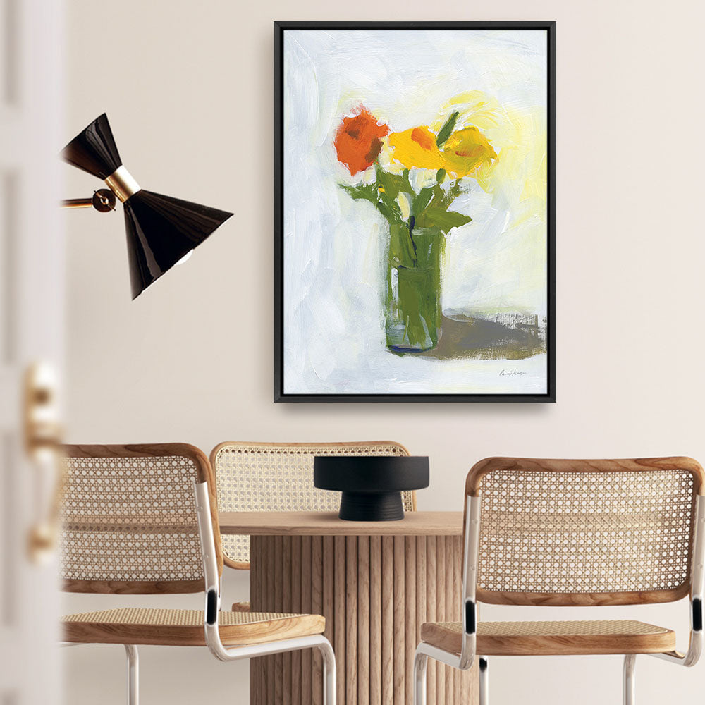 Shop Orange And Yellow Floral Canvas Print a floral themed painted framed canvas wall art print from The Print Emporium artwork collection - Buy Australian made fine art painting style stretched canvas prints for the home and your interior decor space, TPE-WA-77774-CA-35X46-NF