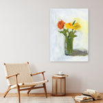 Shop Orange And Yellow Floral Canvas Print a floral themed painted framed canvas wall art print from The Print Emporium artwork collection - Buy Australian made fine art painting style stretched canvas prints for the home and your interior decor space, TPE-WA-77774-CA-35X46-NF