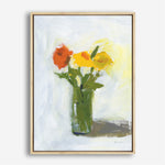 Shop Orange And Yellow Floral Canvas Print a floral themed painted framed canvas wall art print from The Print Emporium artwork collection - Buy Australian made fine art painting style stretched canvas prints for the home and your interior decor space, TPE-WA-77774-CA-35X46-NF