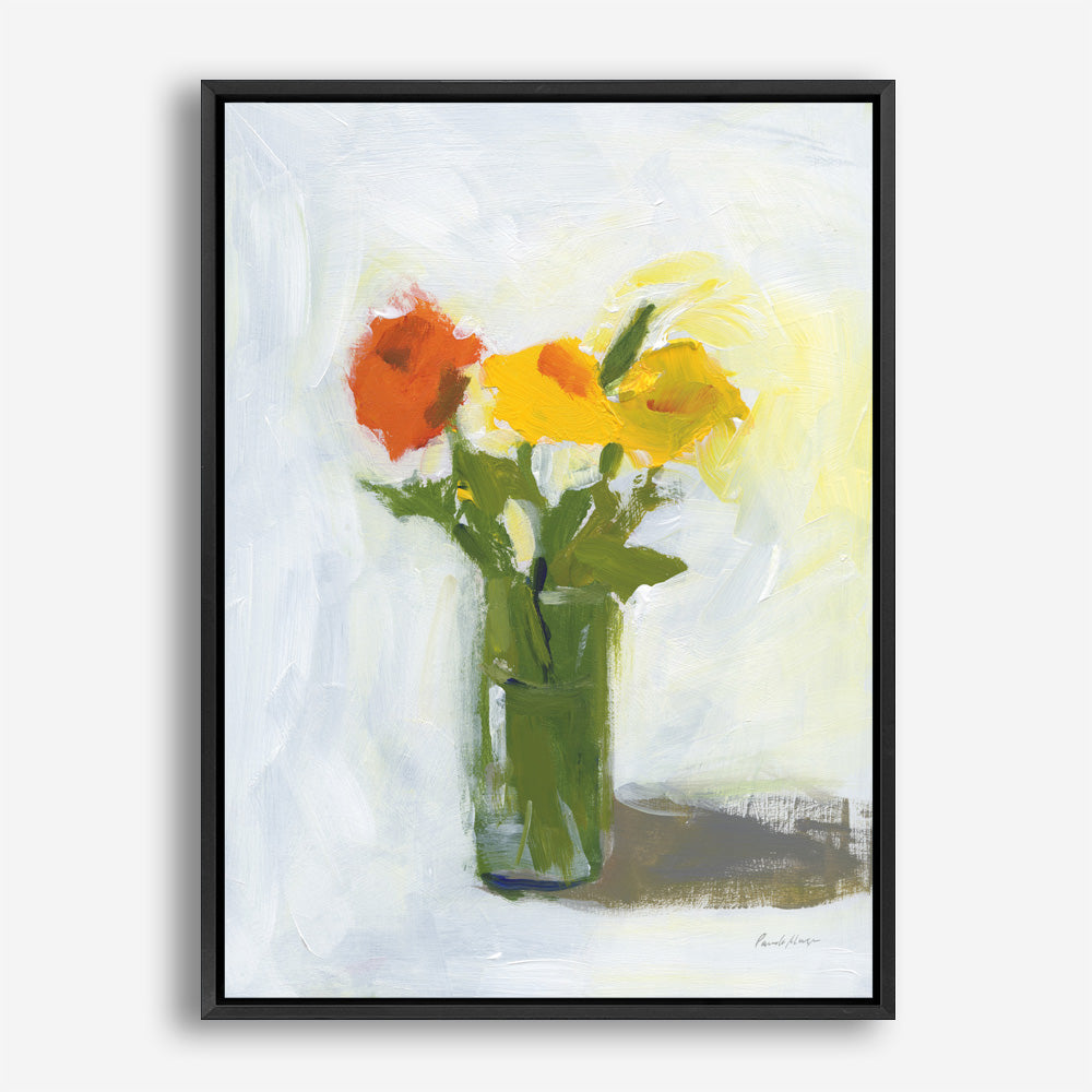 Shop Orange And Yellow Floral Canvas Print a floral themed painted framed canvas wall art print from The Print Emporium artwork collection - Buy Australian made fine art painting style stretched canvas prints for the home and your interior decor space, TPE-WA-77774-CA-35X46-NF