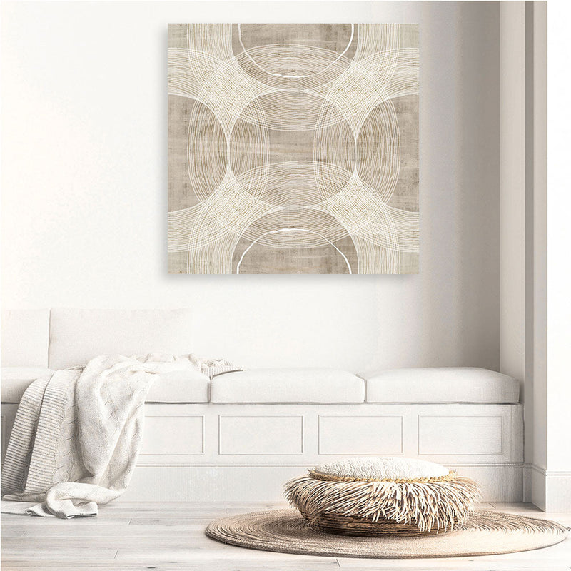 Shop Organic Circles I (Square) Canvas Print a painted abstract themed framed canvas wall art print from The Print Emporium artwork collection - Buy Australian made fine art painting style stretched canvas prints for the home and your interior decor space, TPE-PC-EW777-CA-40X40-NF