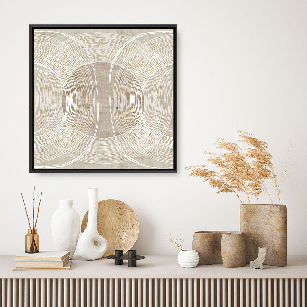 Shop Organic Circles II (Square) Canvas Print a painted abstract themed framed canvas wall art print from The Print Emporium artwork collection - Buy Australian made fine art painting style stretched canvas prints for the home and your interior decor space, TPE-PC-EW778-CA-40X40-NF
