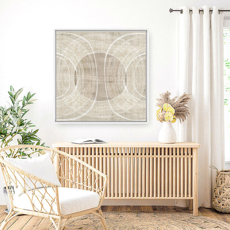 Shop Organic Circles II (Square) Canvas Print a painted abstract themed framed canvas wall art print from The Print Emporium artwork collection - Buy Australian made fine art painting style stretched canvas prints for the home and your interior decor space, TPE-PC-EW778-CA-40X40-NF