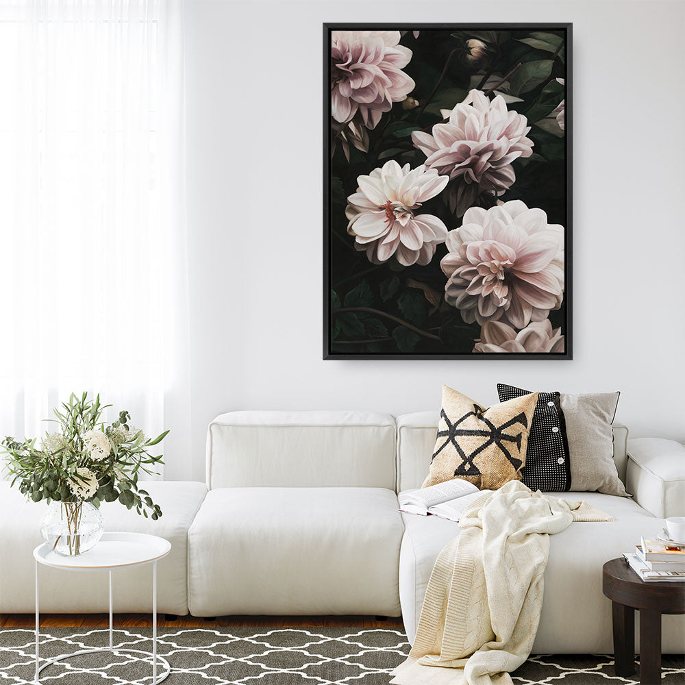 Shop Oriental Garden Canvas Print a floral themed painted framed canvas wall art print from The Print Emporium artwork collection - Buy Australian made fine art painting style stretched canvas prints for the home and your interior decor space, TPE-171-CA-35X46-NF