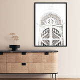 Shop Ornate White Gates Photo Canvas Print a Moroccan desert boho themed photography framed stretched canvas print from The Print Emporium wall artwork collection - Buy Australian made prints for the home and your interior decor space, TPE-1117-CA-35X46-NF