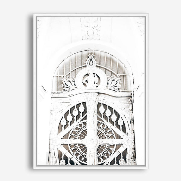 Shop Ornate White Gates Photo Canvas Print a Moroccan desert boho themed photography framed stretched canvas print from The Print Emporium wall artwork collection - Buy Australian made prints for the home and your interior decor space, TPE-1117-CA-35X46-NF