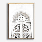 Shop Ornate White Gates Photo Canvas Print a Moroccan desert boho themed photography framed stretched canvas print from The Print Emporium wall artwork collection - Buy Australian made prints for the home and your interior decor space, TPE-1117-CA-35X46-NF