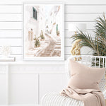 Shop Ostuni Laneway I Photo Art Print a coastal themed photography wall art print from The Print Emporium wall artwork collection - Buy Australian made fine art poster and framed prints for the home and your interior decor, TPE-1140-AP