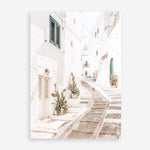 Shop Ostuni Laneway I Photo Art Print a coastal themed photography wall art print from The Print Emporium wall artwork collection - Buy Australian made fine art poster and framed prints for the home and your interior decor, TPE-1140-AP