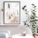 Shop Ostuni Laneway I Photo Art Print a coastal themed photography wall art print from The Print Emporium wall artwork collection - Buy Australian made fine art poster and framed prints for the home and your interior decor, TPE-1140-AP