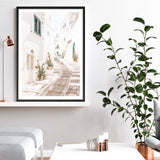 Shop Ostuni Laneway I Photo Art Print a coastal themed photography wall art print from The Print Emporium wall artwork collection - Buy Australian made fine art poster and framed prints for the home and your interior decor, TPE-1140-AP