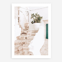 Shop Ostuni Laneway II Photo Art Print a coastal themed photography wall art print from The Print Emporium wall artwork collection - Buy Australian made fine art poster and framed prints for the home and your interior decor, TPE-1181-AP