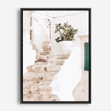 Shop Ostuni Laneway II Photo Canvas Print a coastal themed photography framed stretched canvas print from The Print Emporium wall artwork collection - Buy Australian made prints for the home and your interior decor space, TPE-1181-CA-35X46-NF