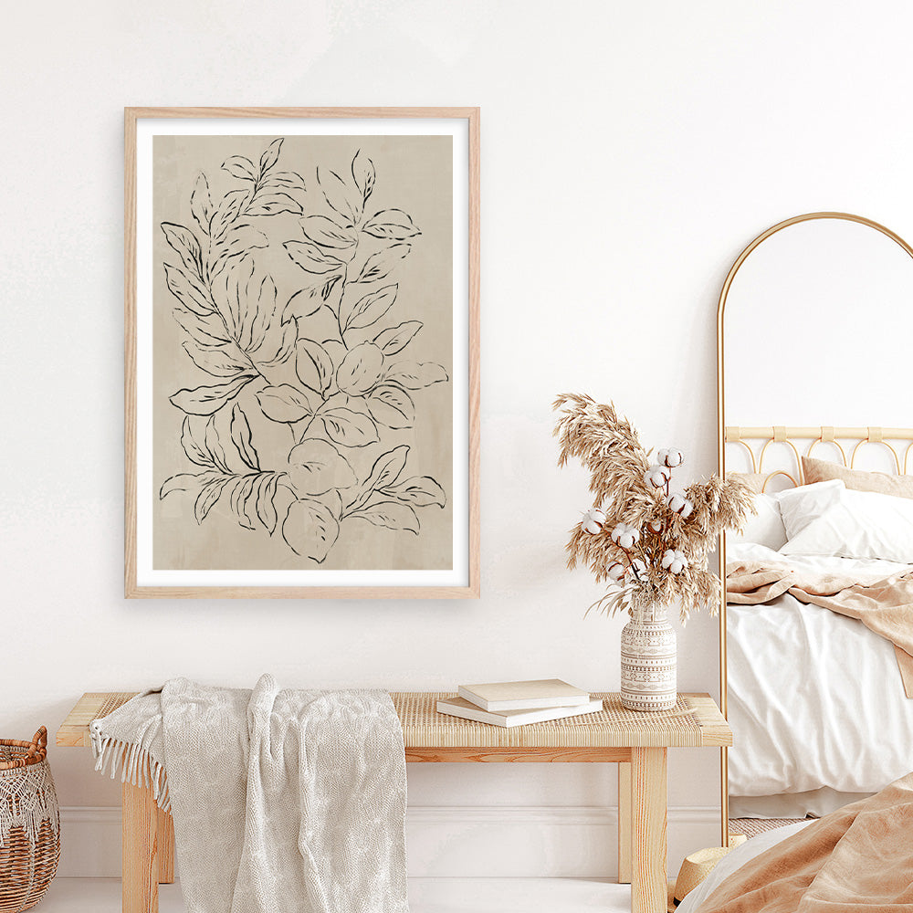 Shop Outlined Leaves I Art Print a painted abstract themed wall art print from The Print Emporium wall artwork collection - Buy Australian made fine art painting style poster and framed prints for the home and your interior decor room, TPE-PC-JN582-AP