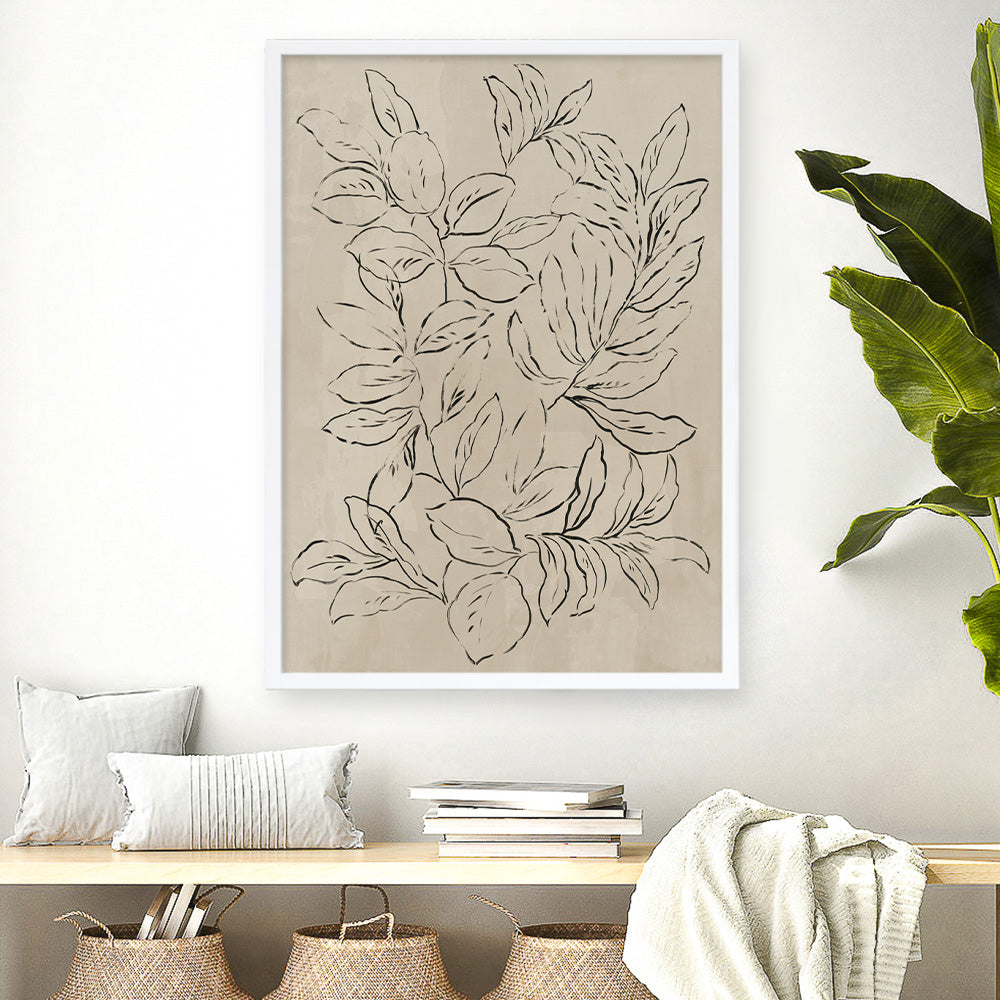 Shop Outlined Leaves I Art Print a painted abstract themed wall art print from The Print Emporium wall artwork collection - Buy Australian made fine art painting style poster and framed prints for the home and your interior decor room, TPE-PC-JN582-AP