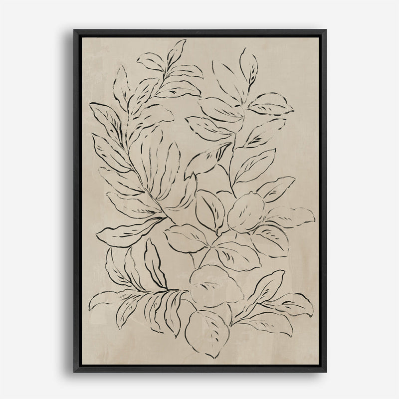 Shop Outlined Leaves I Canvas Print a painted abstract themed framed canvas wall art print from The Print Emporium artwork collection - Buy Australian made fine art painting style stretched canvas prints for the home and your interior decor space, TPE-PC-JN582-CA-35X46-NF