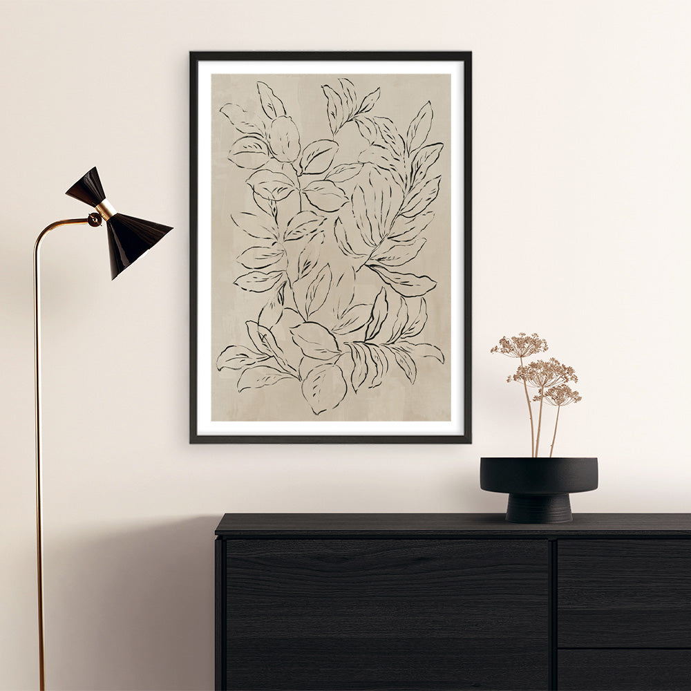 Shop Outlined Leaves II Art Print a painted abstract themed wall art print from The Print Emporium wall artwork collection - Buy Australian made fine art painting style poster and framed prints for the home and your interior decor room, TPE-PC-JN583-AP