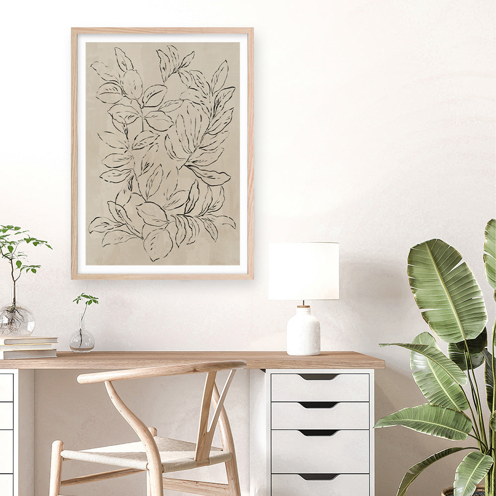 Shop Outlined Leaves II Art Print a painted abstract themed wall art print from The Print Emporium wall artwork collection - Buy Australian made fine art painting style poster and framed prints for the home and your interior decor room, TPE-PC-JN583-AP