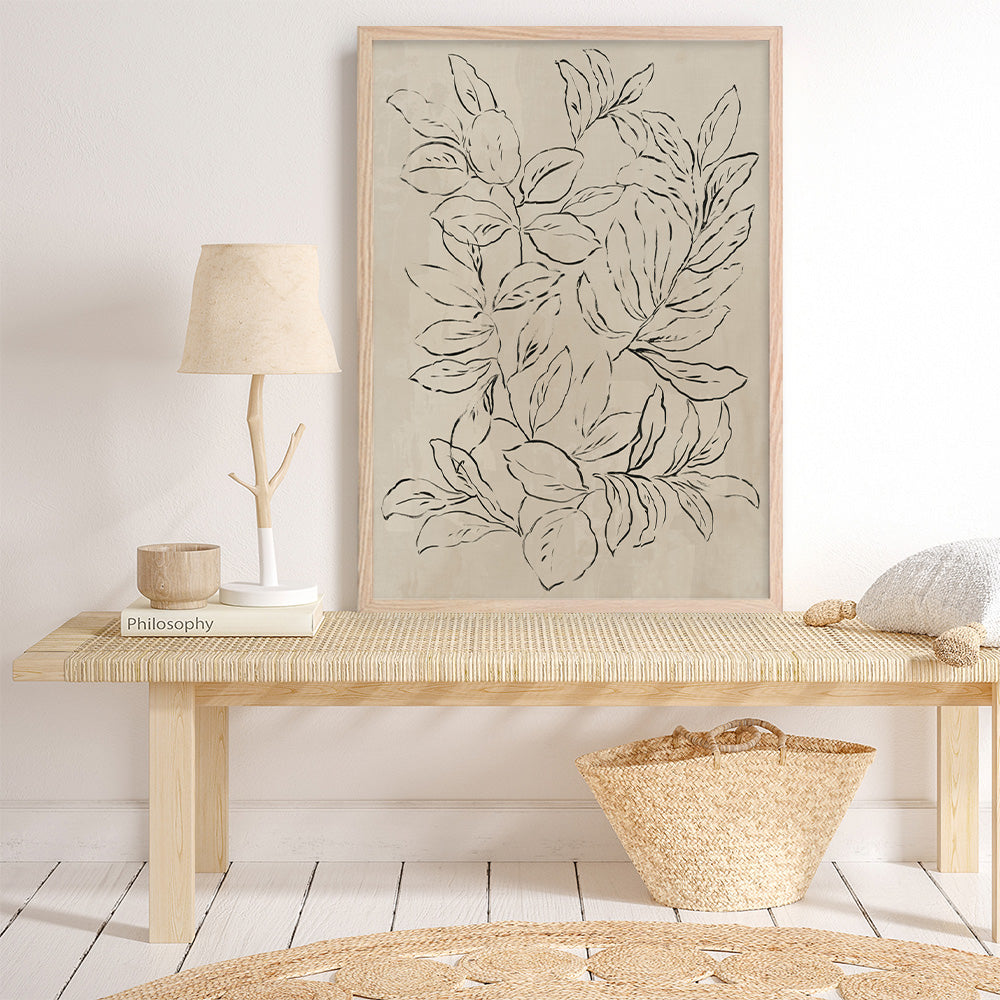 Shop Outlined Leaves II Art Print a painted abstract themed wall art print from The Print Emporium wall artwork collection - Buy Australian made fine art painting style poster and framed prints for the home and your interior decor room, TPE-PC-JN583-AP