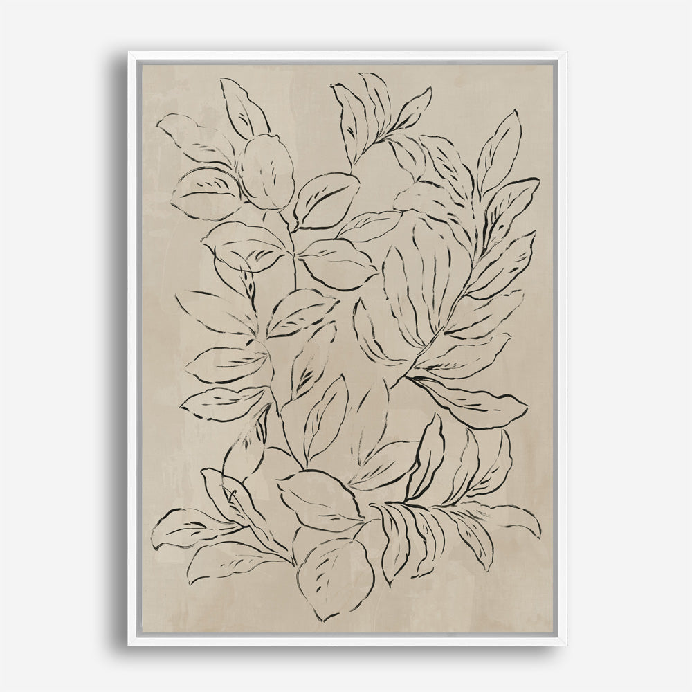 Shop Outlined Leaves II Canvas Print a painted abstract themed framed canvas wall art print from The Print Emporium artwork collection - Buy Australian made fine art painting style stretched canvas prints for the home and your interior decor space, TPE-PC-JN583-CA-35X46-NF