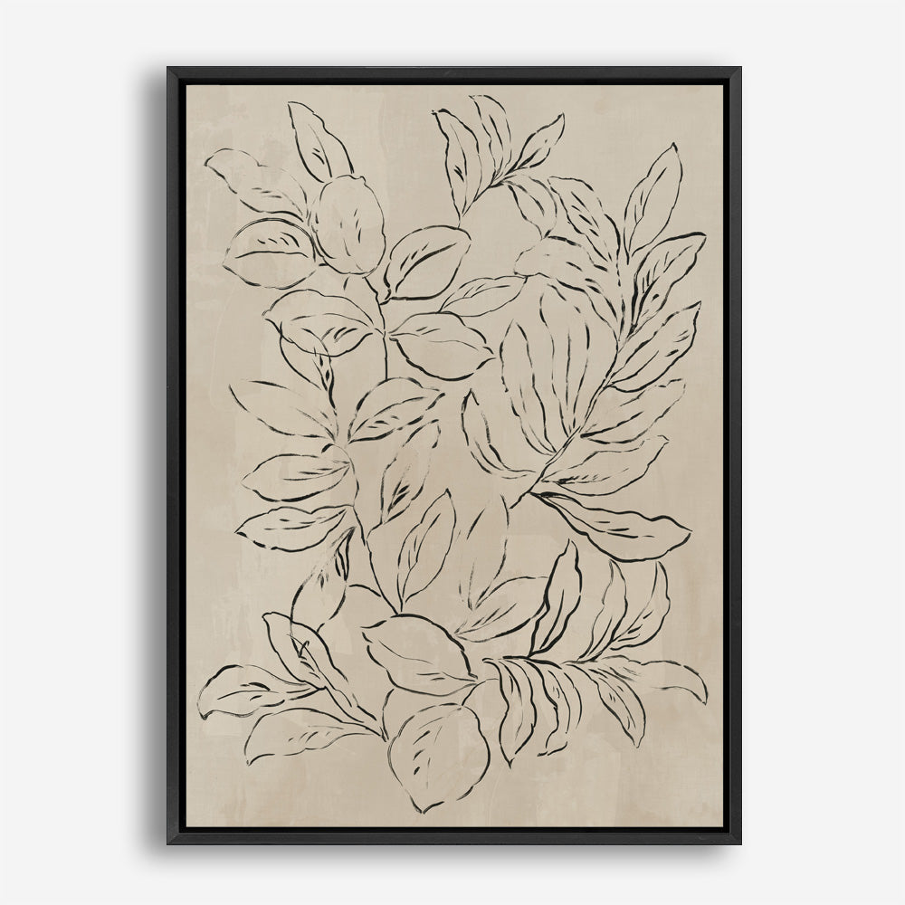 Shop Outlined Leaves II Canvas Print a painted abstract themed framed canvas wall art print from The Print Emporium artwork collection - Buy Australian made fine art painting style stretched canvas prints for the home and your interior decor space, TPE-PC-JN583-CA-35X46-NF