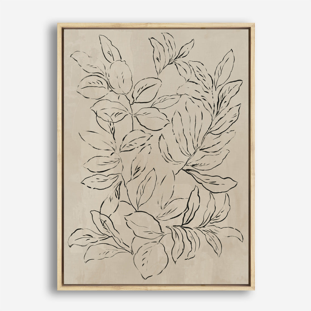 Shop Outlined Leaves II Canvas Print a painted abstract themed framed canvas wall art print from The Print Emporium artwork collection - Buy Australian made fine art painting style stretched canvas prints for the home and your interior decor space, TPE-PC-JN583-CA-35X46-NF