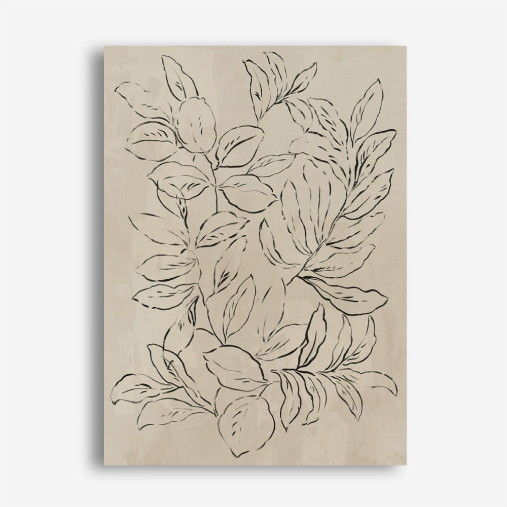 Shop Outlined Leaves II Canvas Print a painted abstract themed framed canvas wall art print from The Print Emporium artwork collection - Buy Australian made fine art painting style stretched canvas prints for the home and your interior decor space, TPE-PC-JN583-CA-35X46-NF