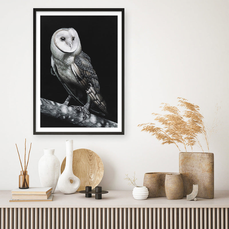 Shop Owl Art Print a painted bird themed wall art print from The Print Emporium wall artwork collection - Buy Australian made fine art painting style poster and framed prints for the home and your interior decor room, TPE-039-AP
