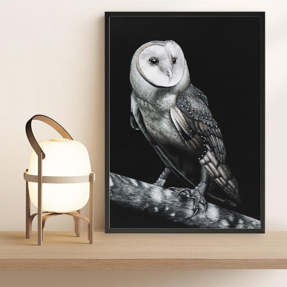Shop Owl Art Print a painted bird themed wall art print from The Print Emporium wall artwork collection - Buy Australian made fine art painting style poster and framed prints for the home and your interior decor room, TPE-039-AP