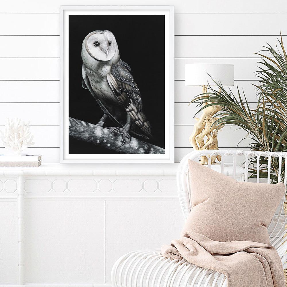 Shop Owl Art Print a painted bird themed wall art print from The Print Emporium wall artwork collection - Buy Australian made fine art painting style poster and framed prints for the home and your interior decor room, TPE-039-AP