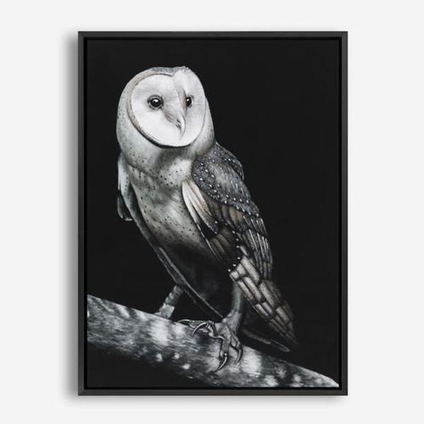 Shop Owl Canvas Print a painted bird themed framed canvas wall art print from The Print Emporium artwork collection - Buy Australian made fine art painting style stretched canvas prints for the home and your interior decor space, TPE-039-CA-35X46-NF